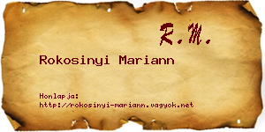 Rokosinyi Mariann névjegykártya