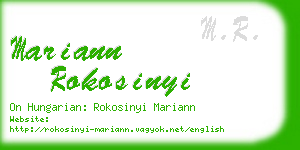 mariann rokosinyi business card